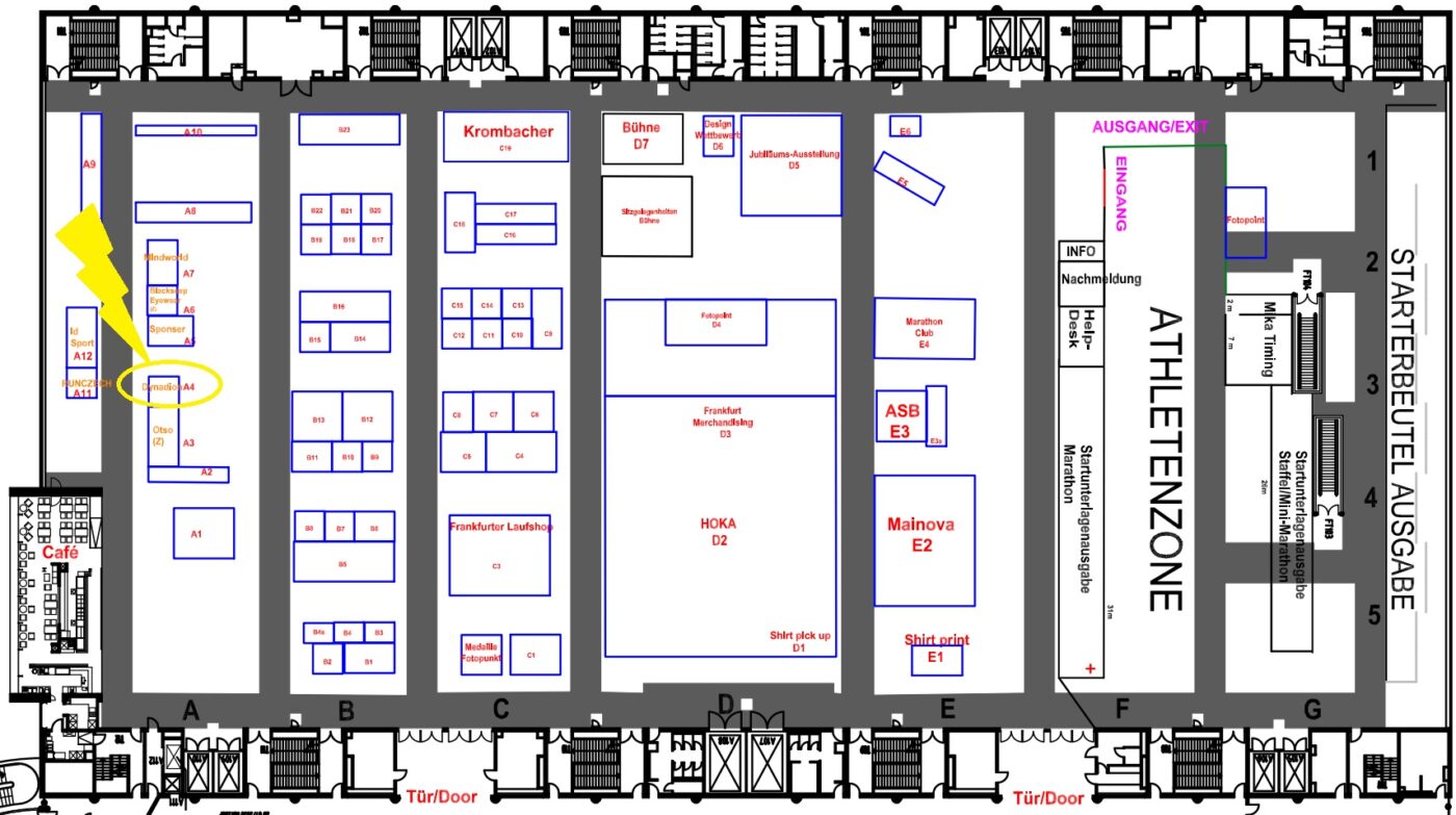 Mainova Frankfurt Marathon 2023 Hallenplan DYNADION