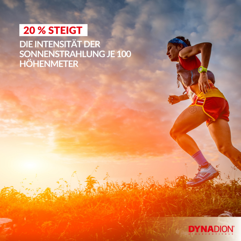 Intensität der Sonnenstrahlung je 100 Höhenmeter